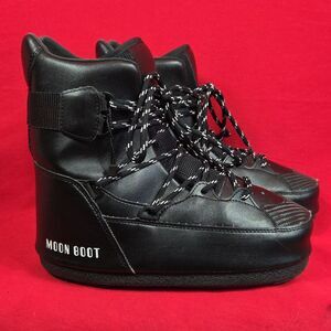 MOON BOOT Sneaker Mid Snow Boots Black Mens Size 7/7.5 Womens Size 8/8.5